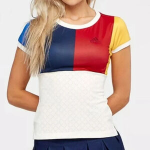 Adidas New York Pharrel Williams Tennis T- Shirt Top Casual colorblock women XL